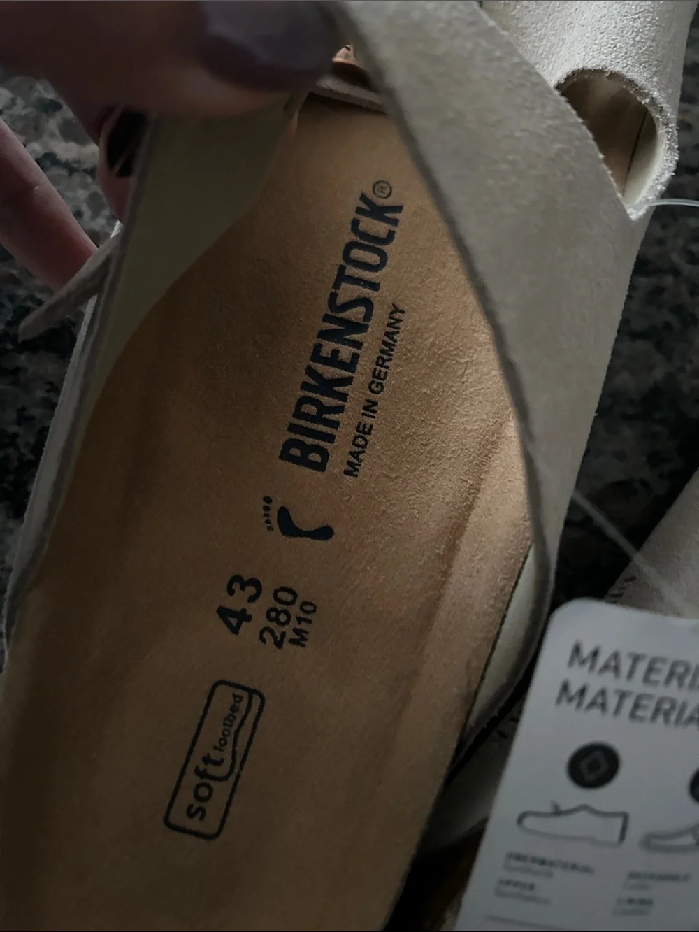 Birkenstock Sandals in Light Beige Suede with Copper Buckles